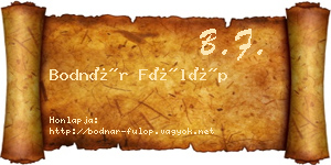 Bodnár Fülöp névjegykártya